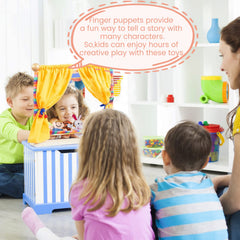 Woozettn compact-size puppets measure about 1.6×2.8 inches for small fingers.