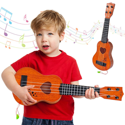Woozettn kids ukulele 17-inch front view for beginner-friendly exploration of rhythm