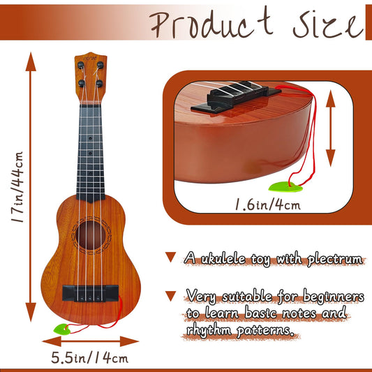 Woozettn kids ukulele 17-inch side view, easy grip for small hands