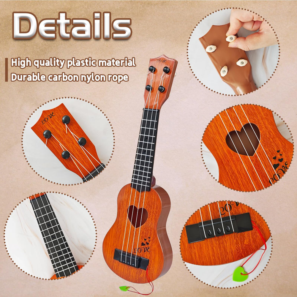 Woozettn kids ukulele strings close-up highlighting smooth finger placement