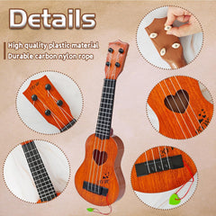 Woozettn kids ukulele strings close-up highlighting smooth finger placement