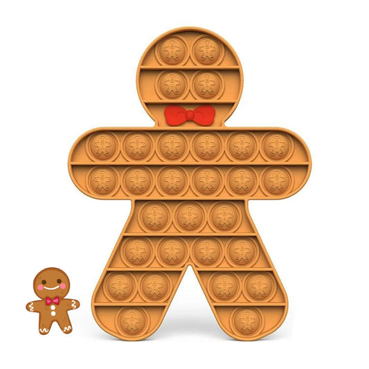 Woplagyreat Christmas gingerbread push bubble toy for kids with festive sensory fun.