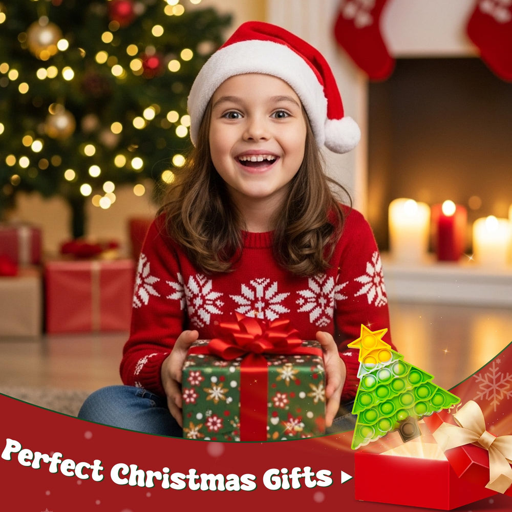 Woplagyreat Christmas Tree Fidget Toy held by child for handheld focus