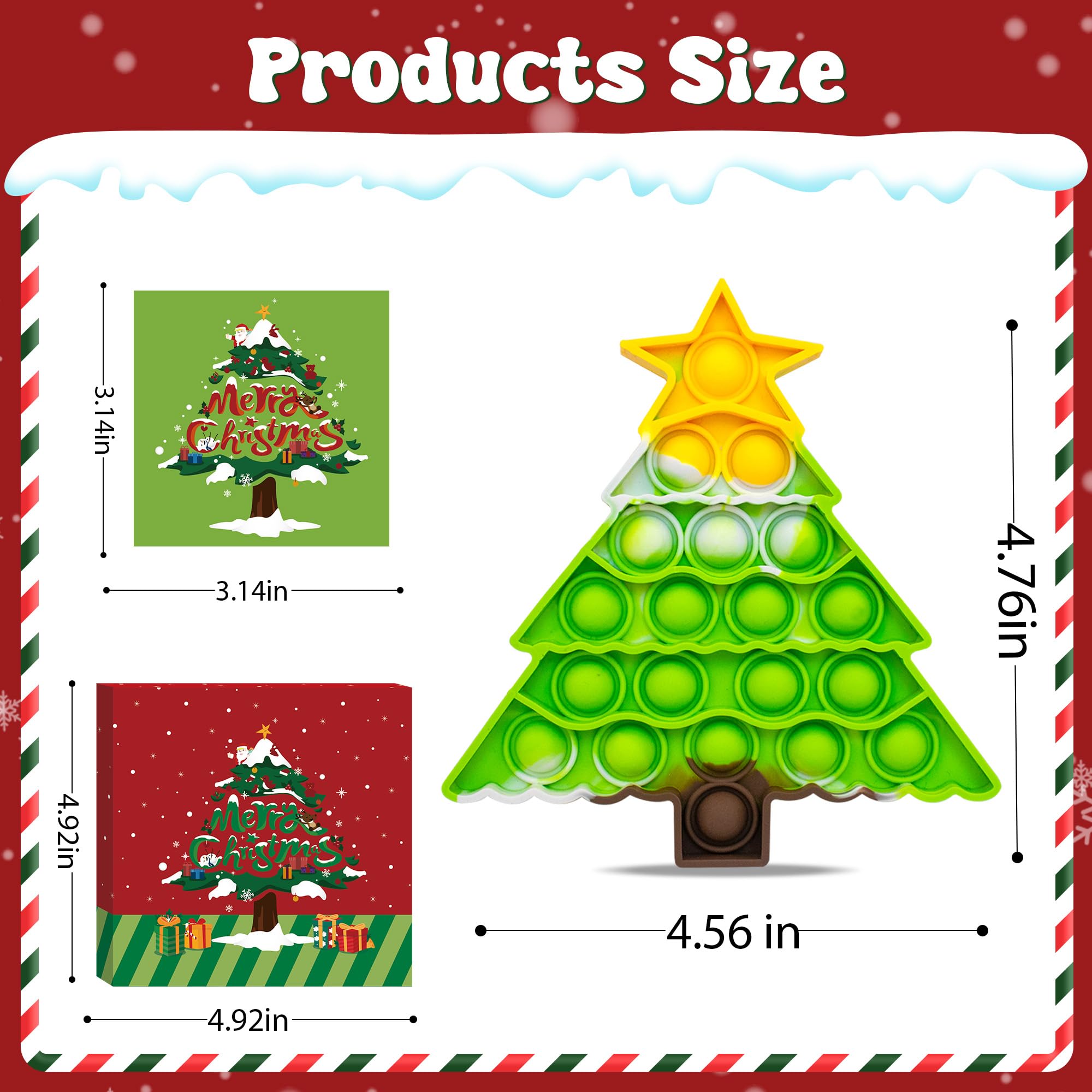 Woplagyreat Christmas Tree Fidget Toy packaged as a festive stocking stuffer