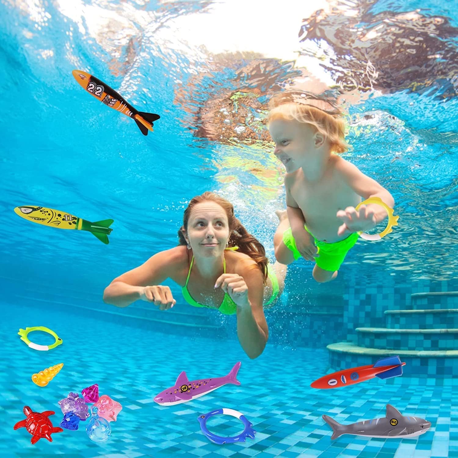 Woplagyreat diving gems, sparkly treasure during water hunts