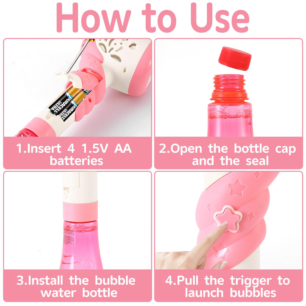 Woplagyreat unicorn bubble wand LED lights for magical ambiance.