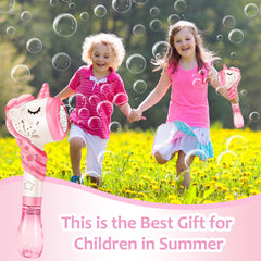 Woplagyreat unicorn bubble wand ideal for outdoor parties.
