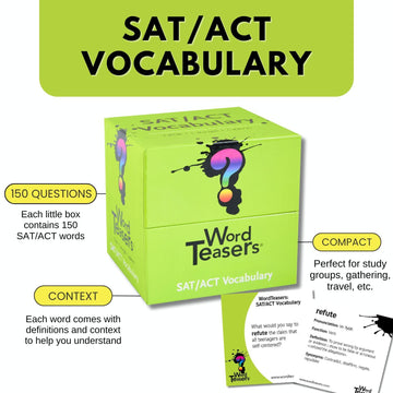 Word Teasers flash cards used in a family game to spark conversation.