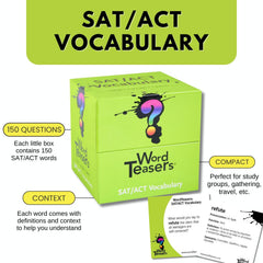 Word Teasers flash cards used in a family game to spark conversation.