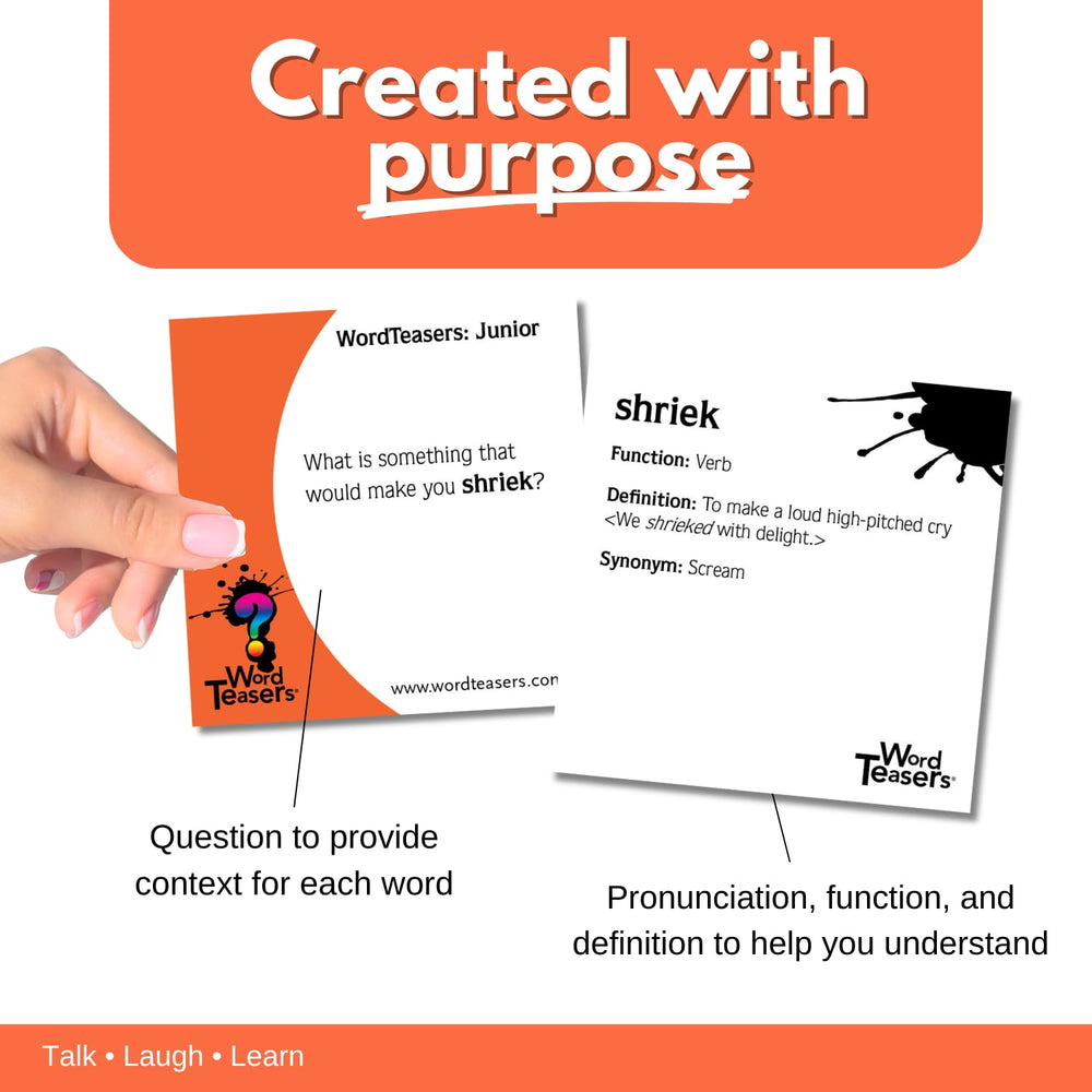 Word Teasers Junior conversation cards spark fun family discussions.