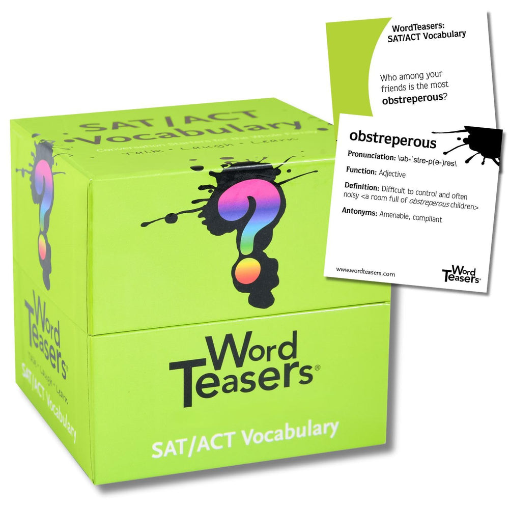 Word Teasers SAT flash cards front view for quick vocabulary practice.