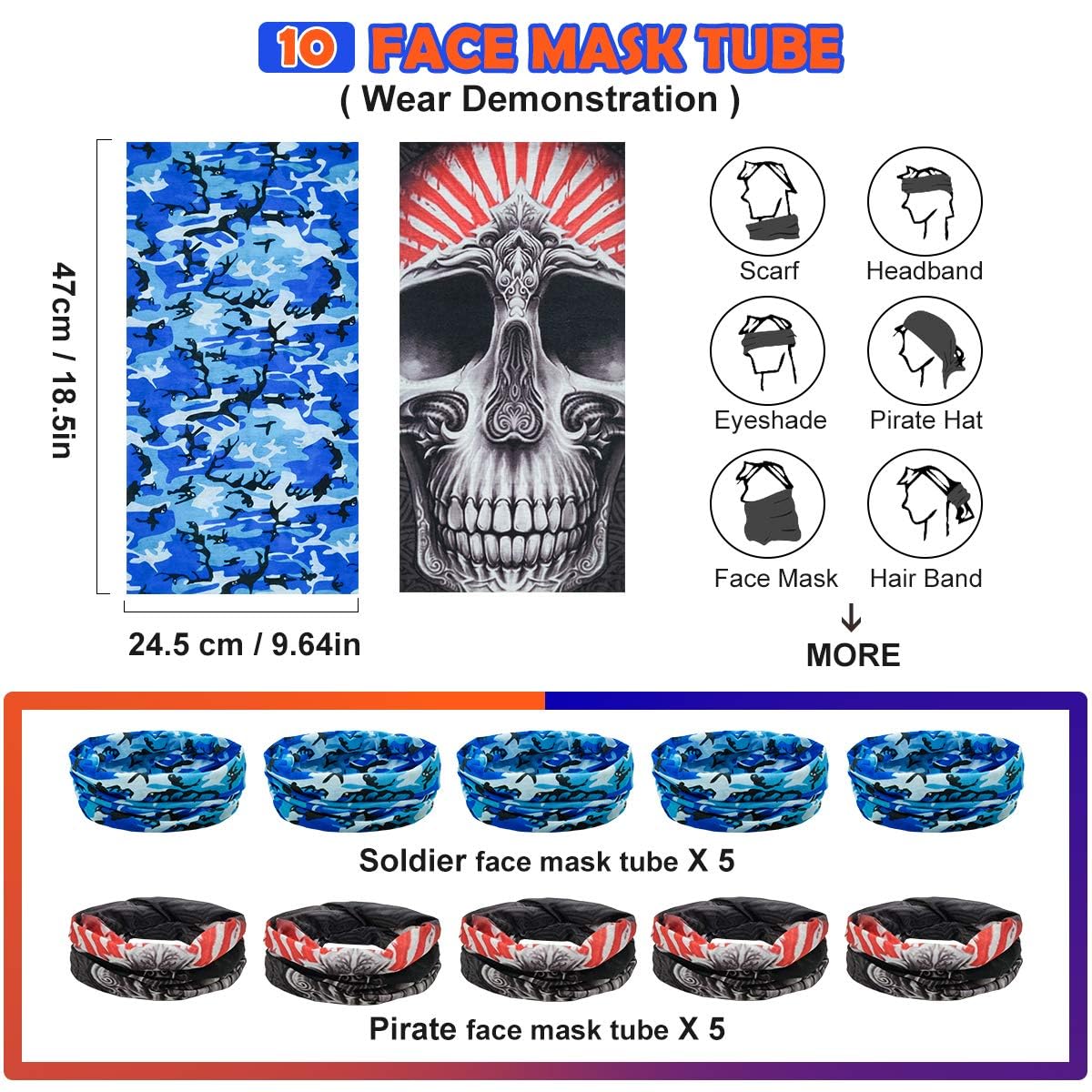 Wordot Nerf party kit face masks with colorful styles for team play
