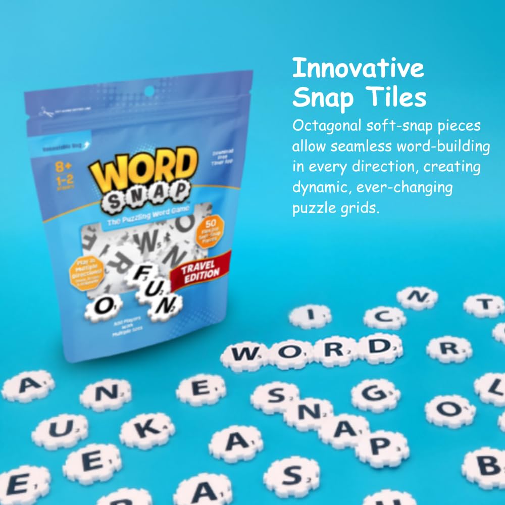 WordSnap players at table: 1-2 players enjoy portable word challenges.