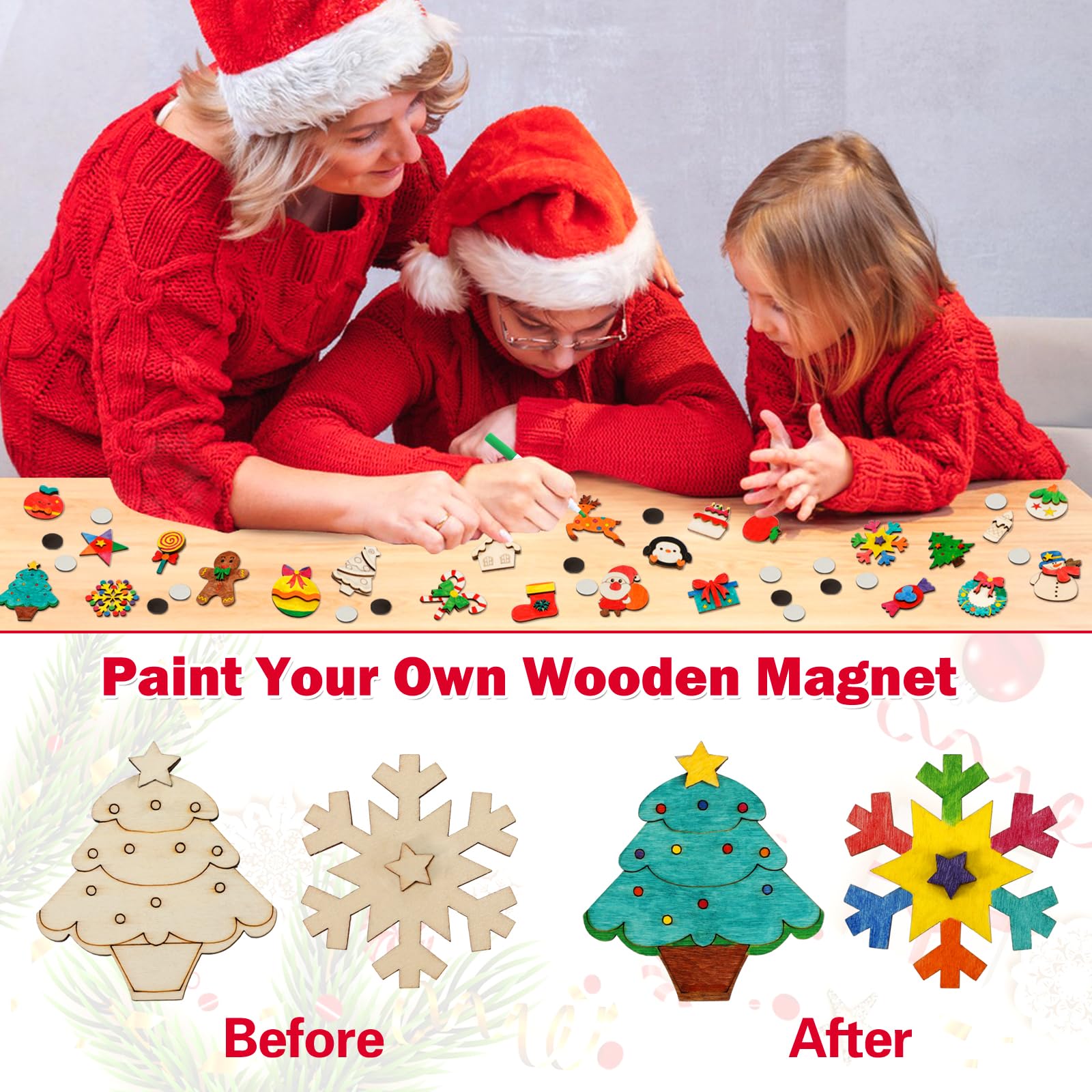 Worgree 36 magnet stickers for festive fridge decorations