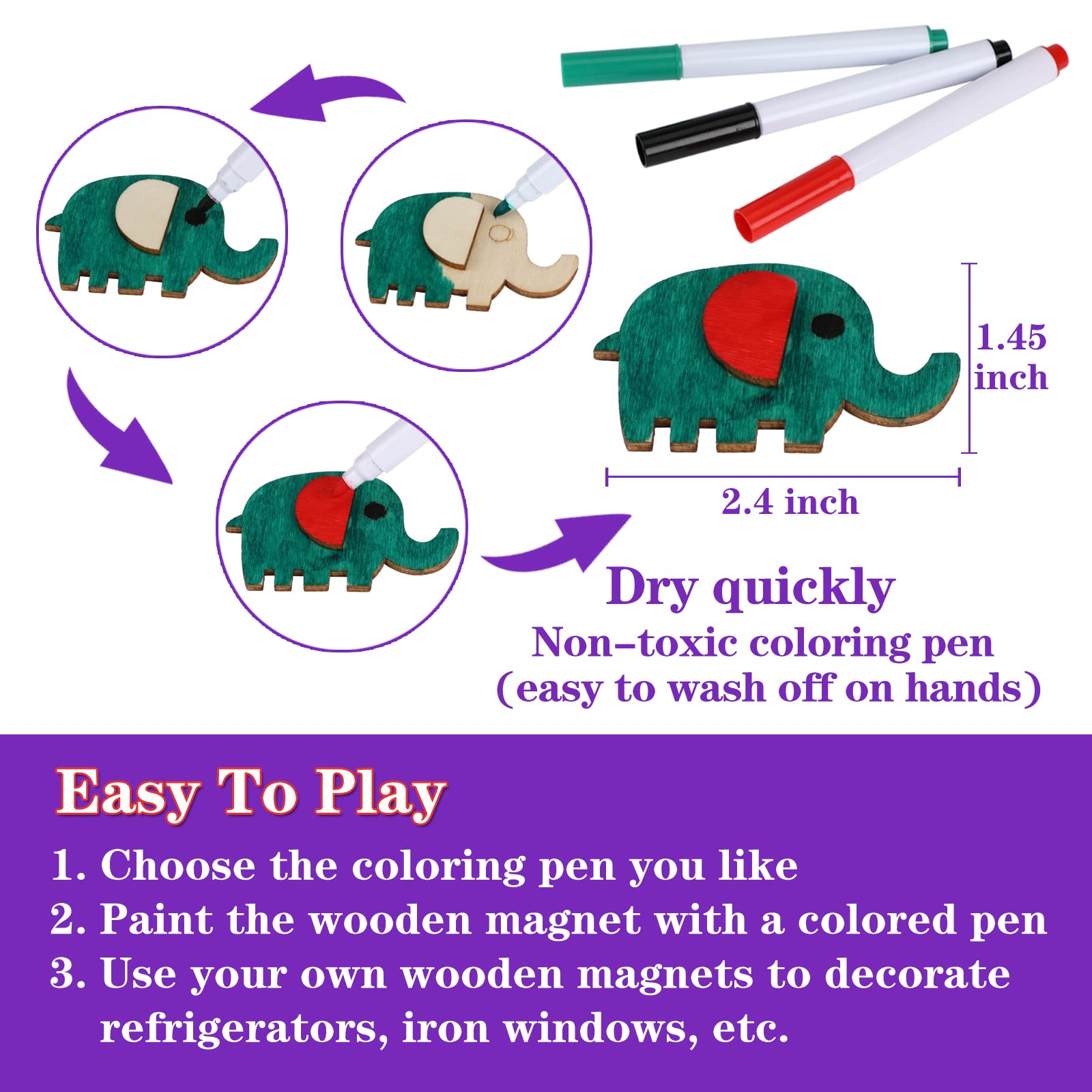 Worgree animal-fruit-designs wooden magnets inspire imaginative stories.