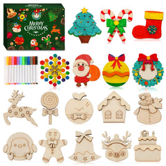 Worgree wooden magnets kit with festive Christmas designs for fridge decor