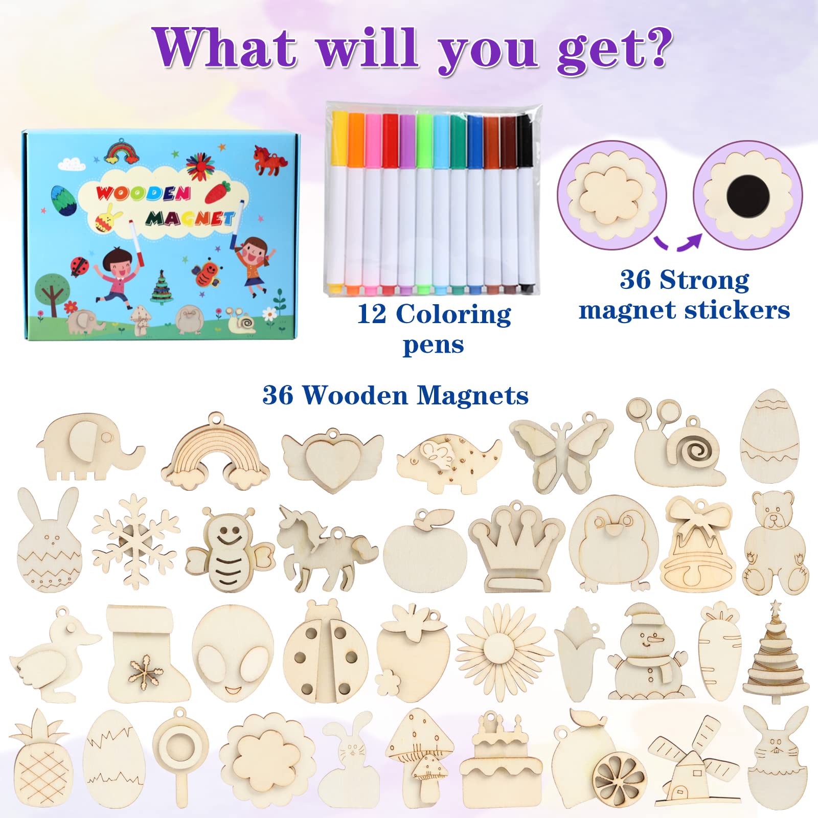 Worgree painting pens and magnet stickers enable colorful magnet art.