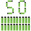 WORKER Stefan 36mm short darts in green and black for Nerf blasters, accuracy-focused.