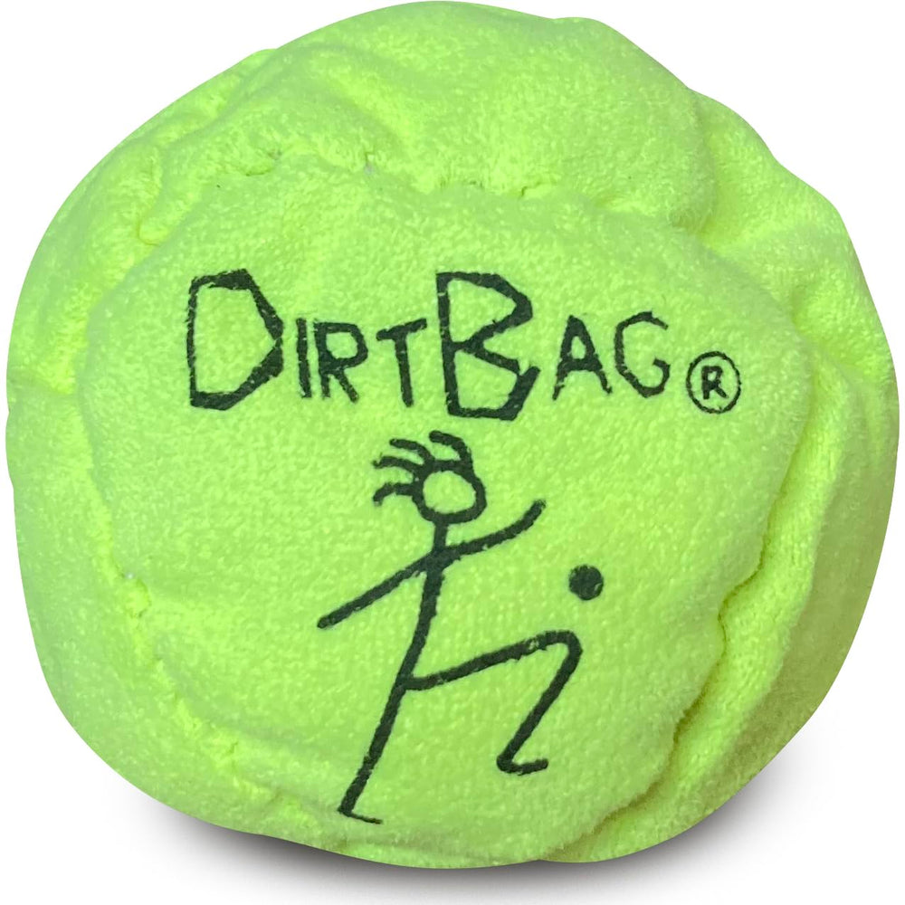 World Footbag Dirtbag 8-panel neon yellow, portable practice for coordination and focus.