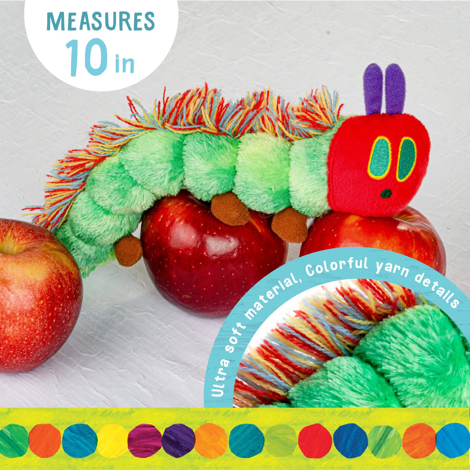 KIDS PREFERRED Caterpillar bean bag detail shows stitching quality and playful color pattern