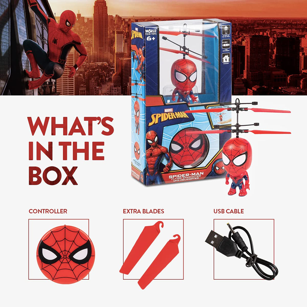World Tech Toys Spider-Man durable design withstands bumps for repeated superhero missions.