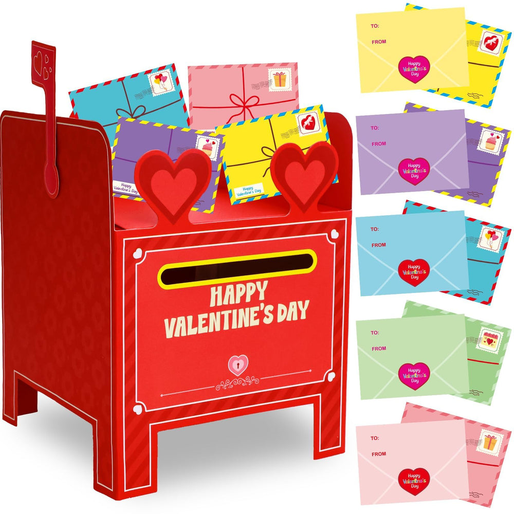 WorldBazaar valentines mailbox folding demonstration shows quick setup for classroom crafts