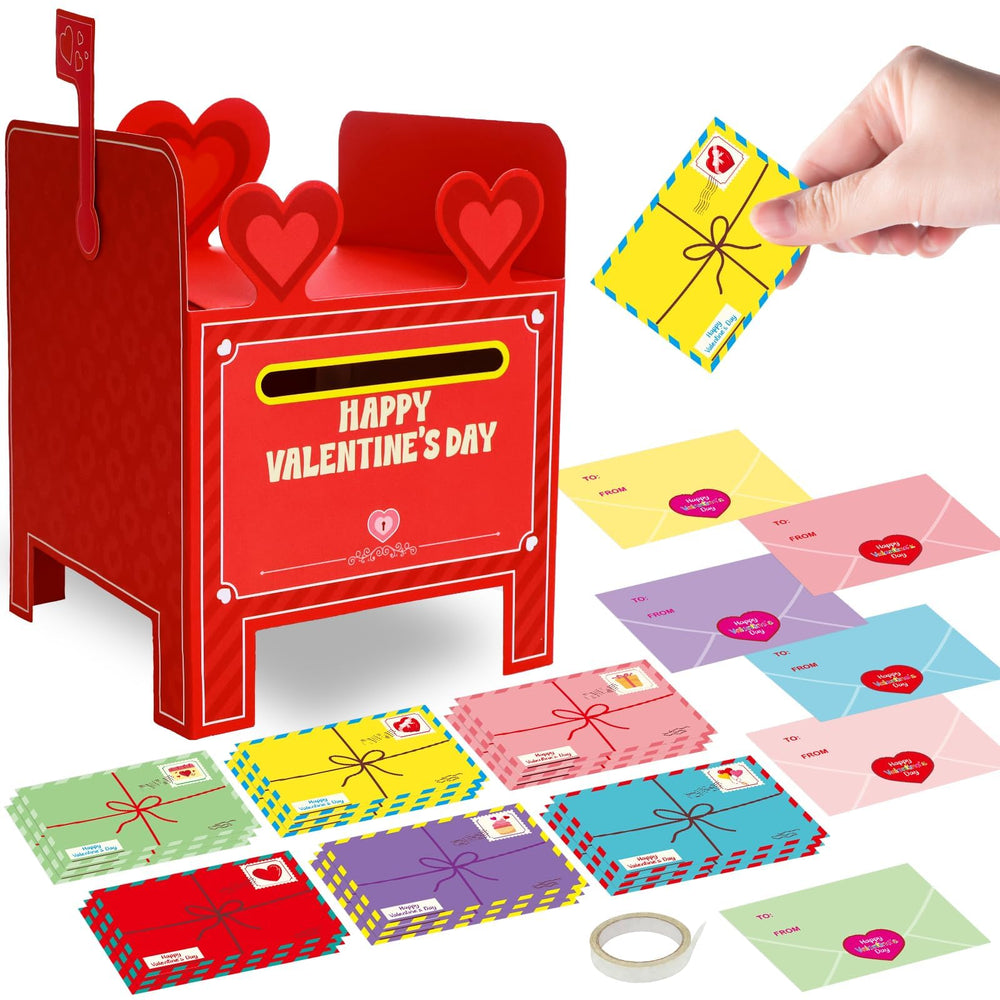 WorldBazaar valentines mailbox open, inner space for cards and messages