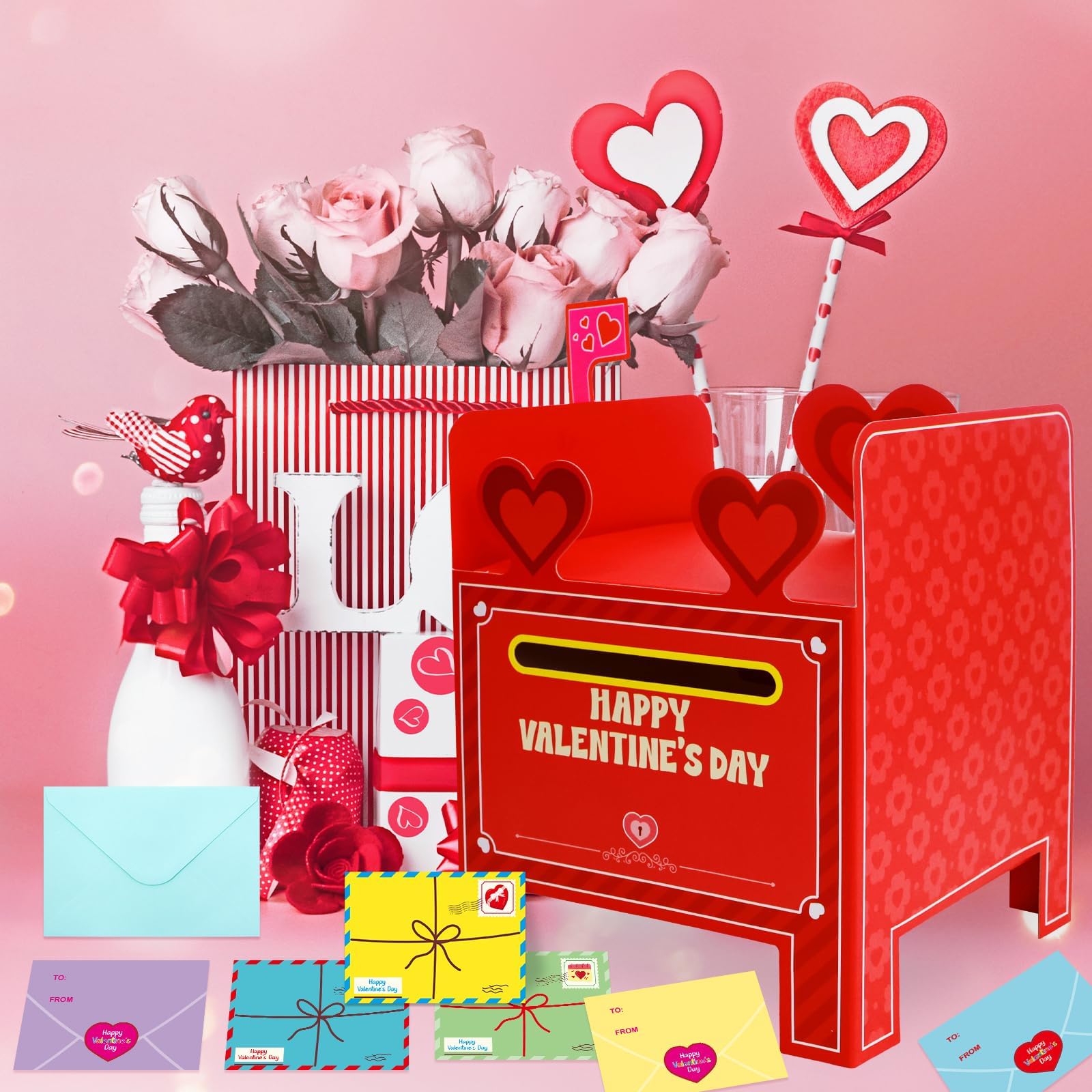 WorldBazaar Valentine's Day pack including mailbox and 30 cards