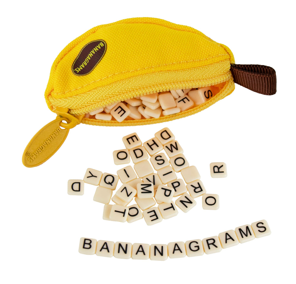 World's Smallest Bananagrams action shot for quick rounds anywhere.