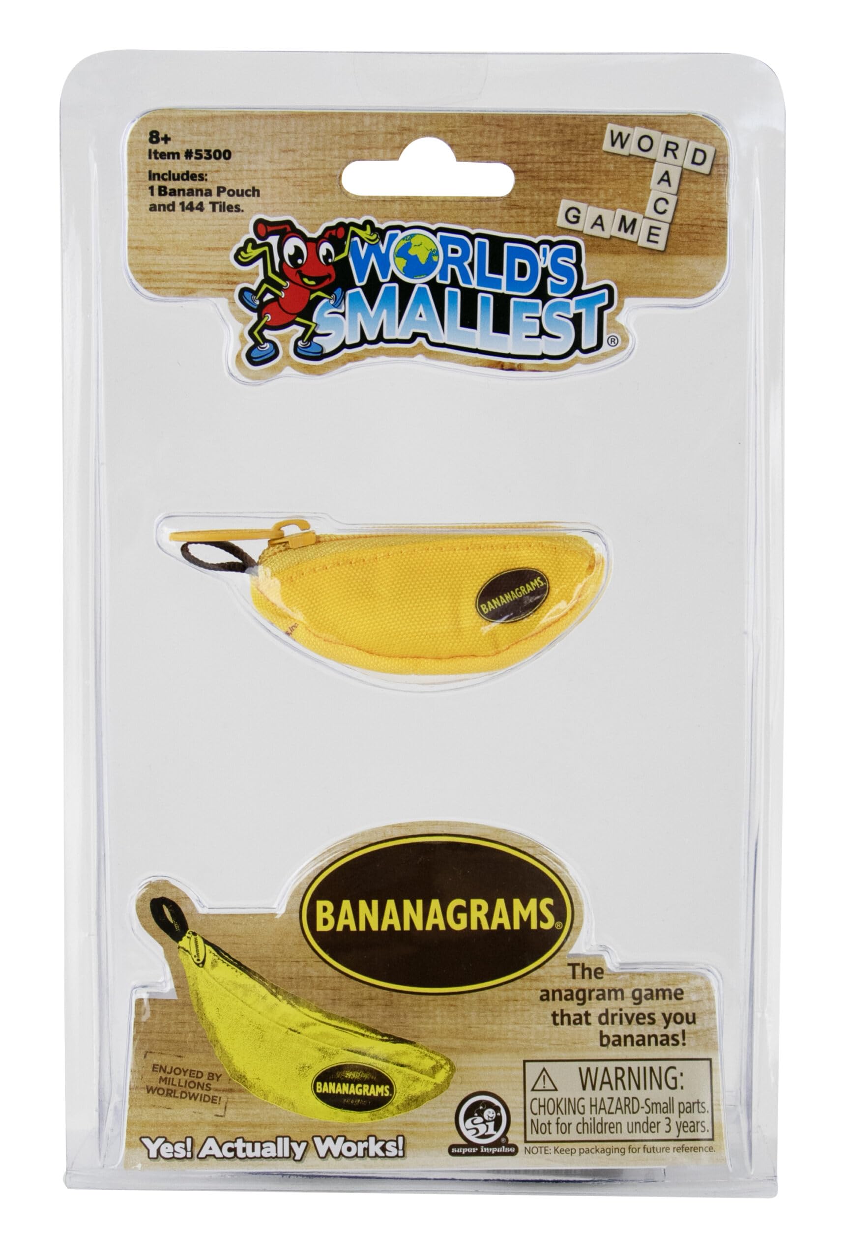 World's Smallest Bananagrams packaging shown as a compact gift.