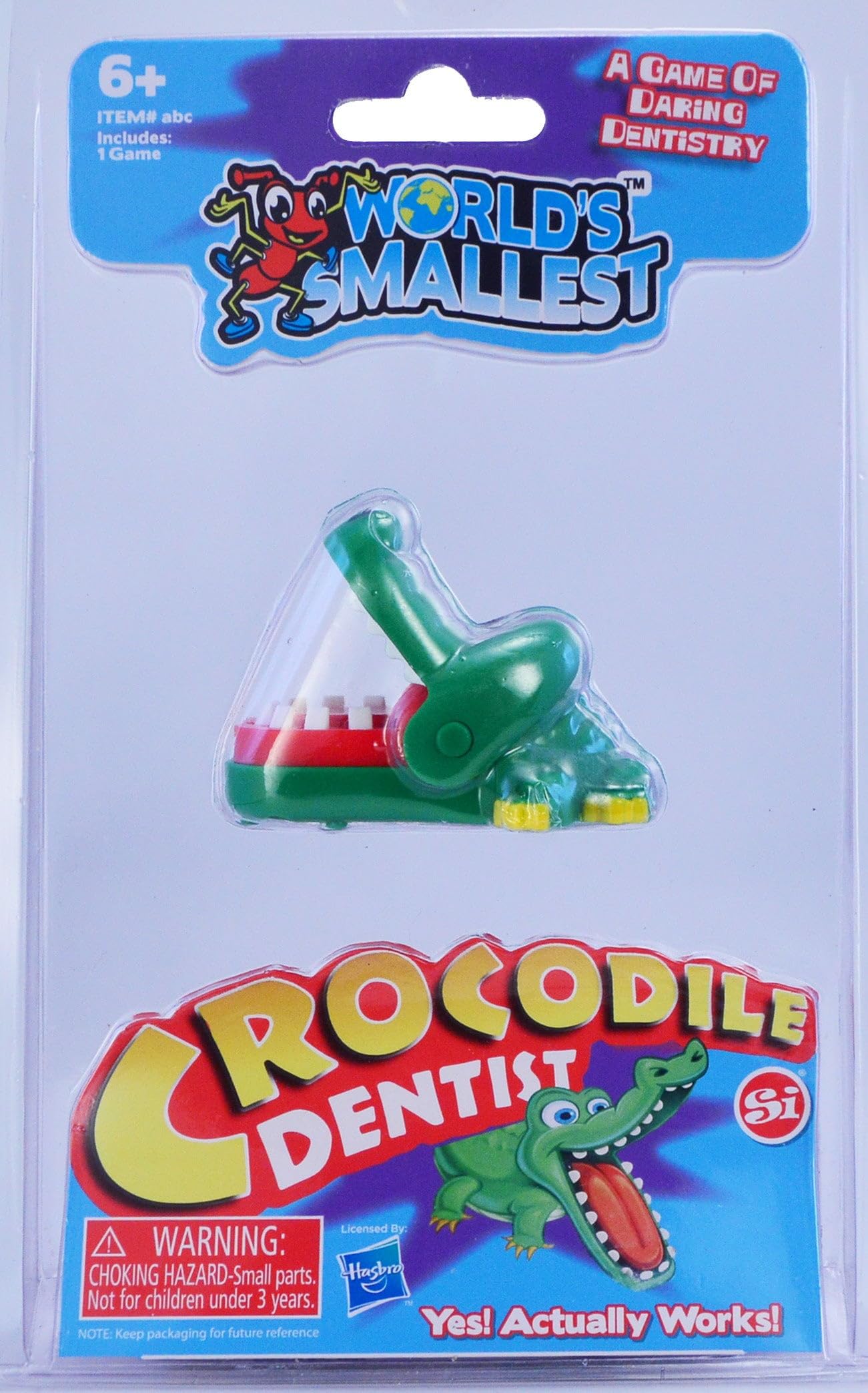 World's Smallest Crocodile Dentist box ready for quick family play.