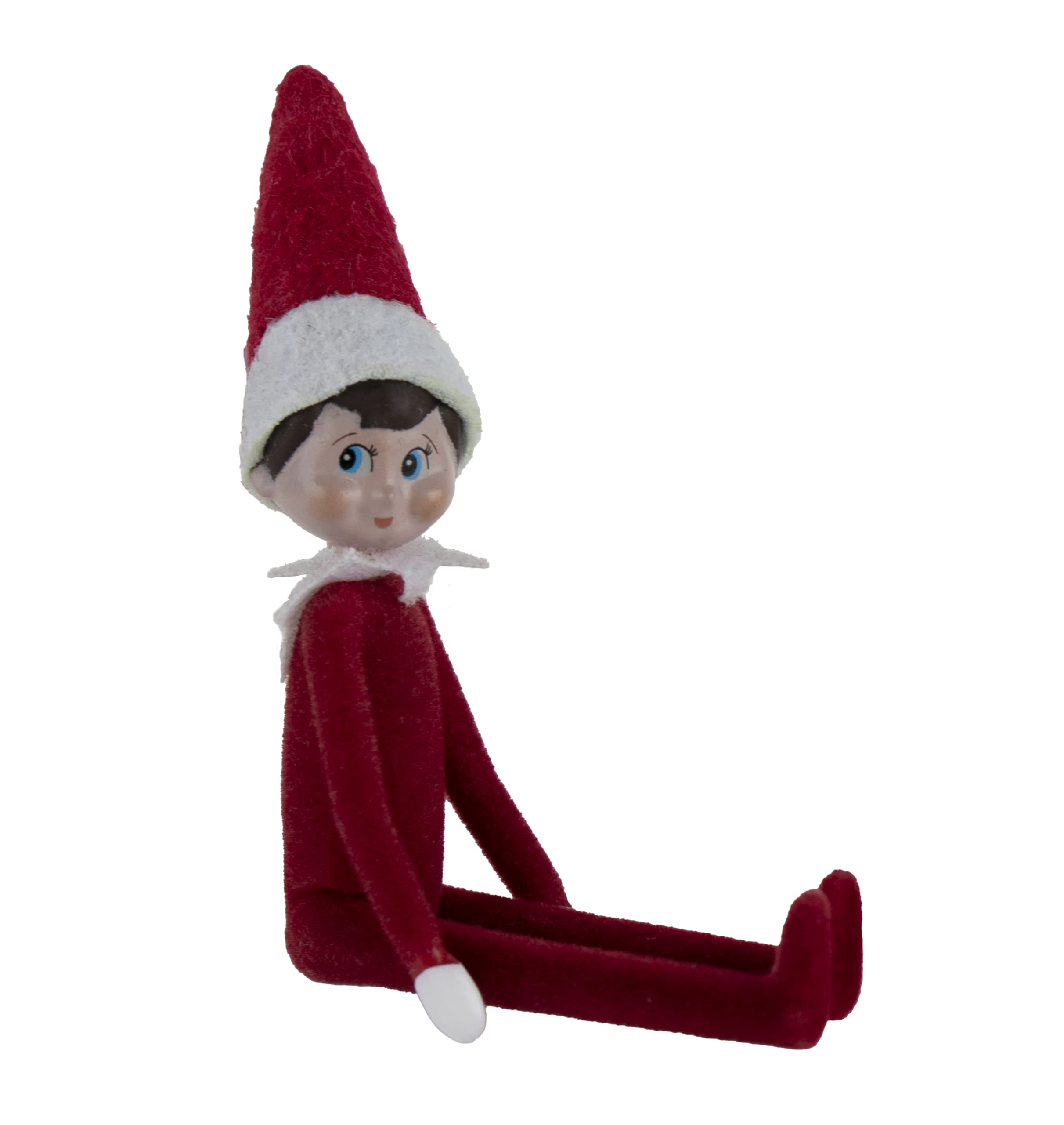 Close-up of World's Smallest Elf's blue eyes for charming detail.