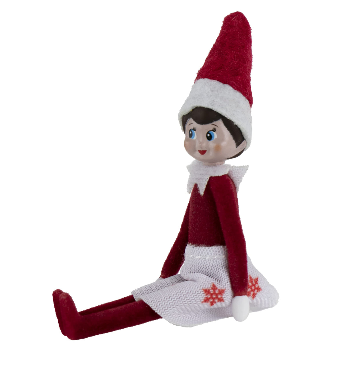 World's Smallest Elf on the Shelf Girl in a 4-inch display pose for festive shelves