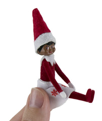 World's Smallest Elf on the Shelf Girl close-up reveals articulation for flexible posing