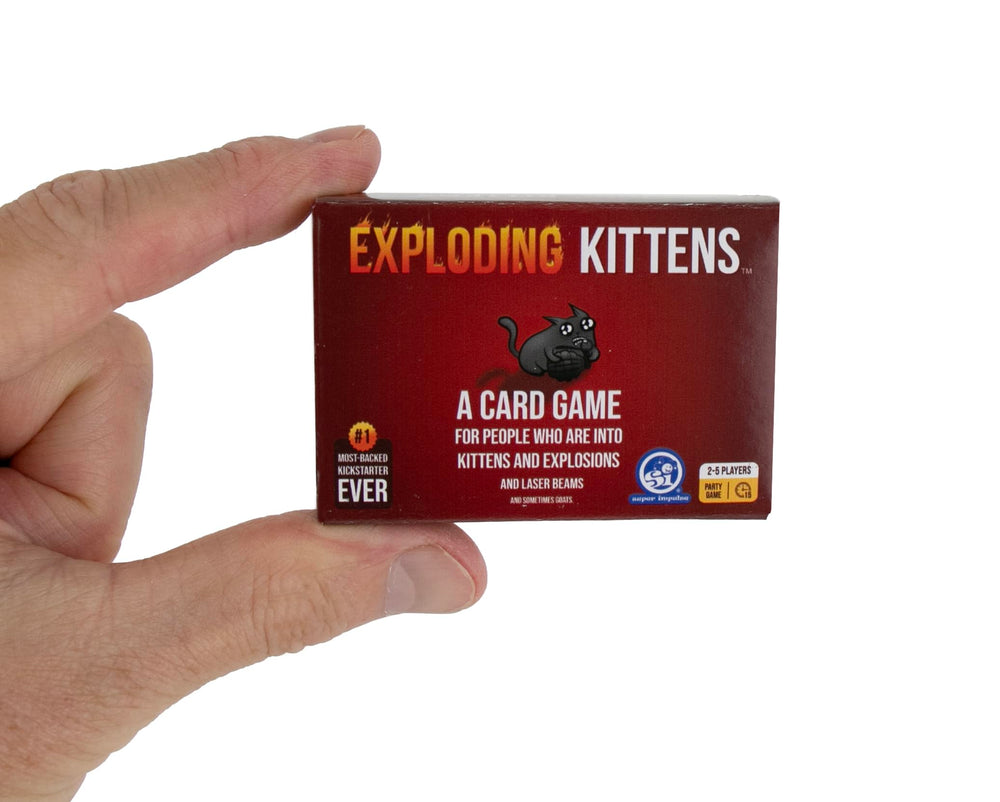 World's Smallest Exploding Kittens mini cards for portable, quick play.