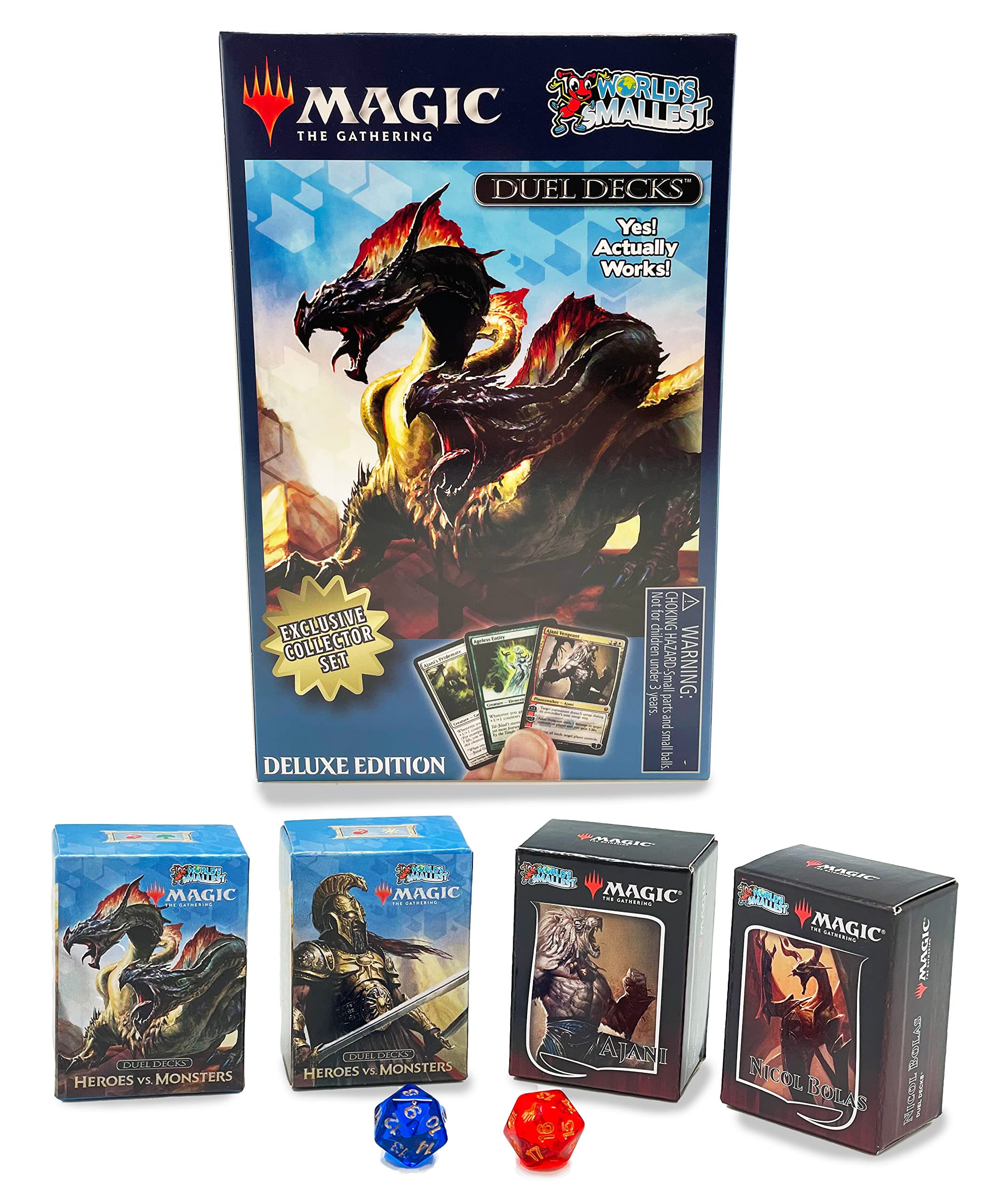 World's Smallest MTG Heroes vs Monsters decks in tiny size for portable play.