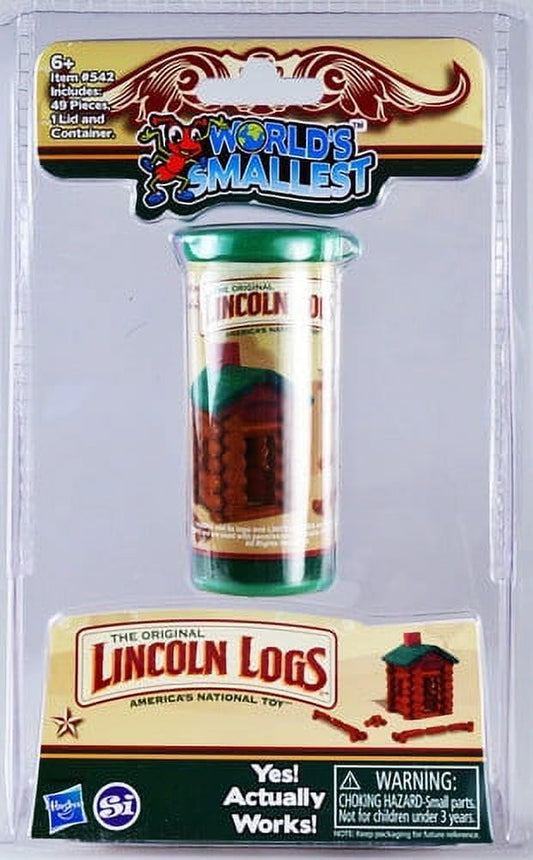 World's Smallest Lincoln Logs tiny logs for cabin-building and imaginative play.