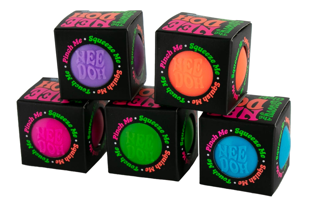 Six-color assortment of World's Smallest Nee-Doh options shown.