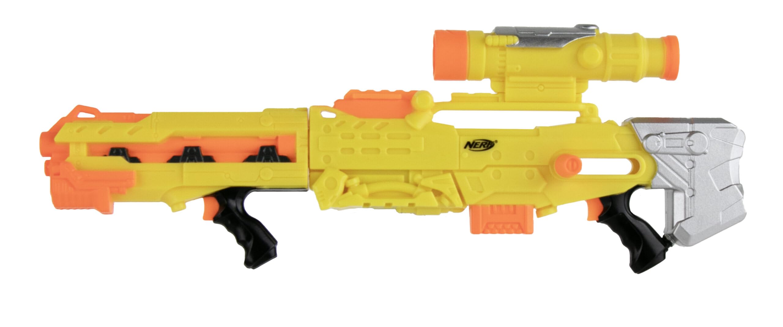 Detachable scope and barrel components shown for customization