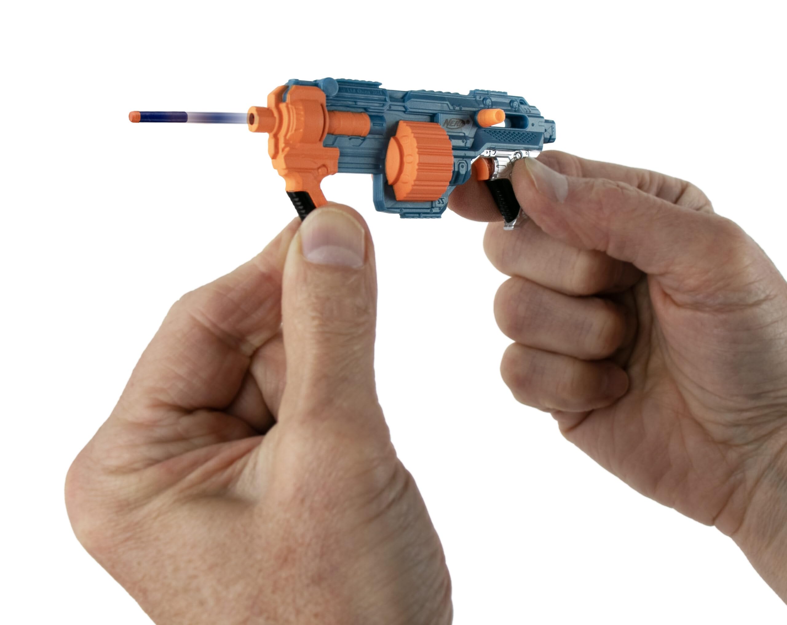 World's Smallest Nerf Elite 2.0 Shockwave mini blaster for pocket play.