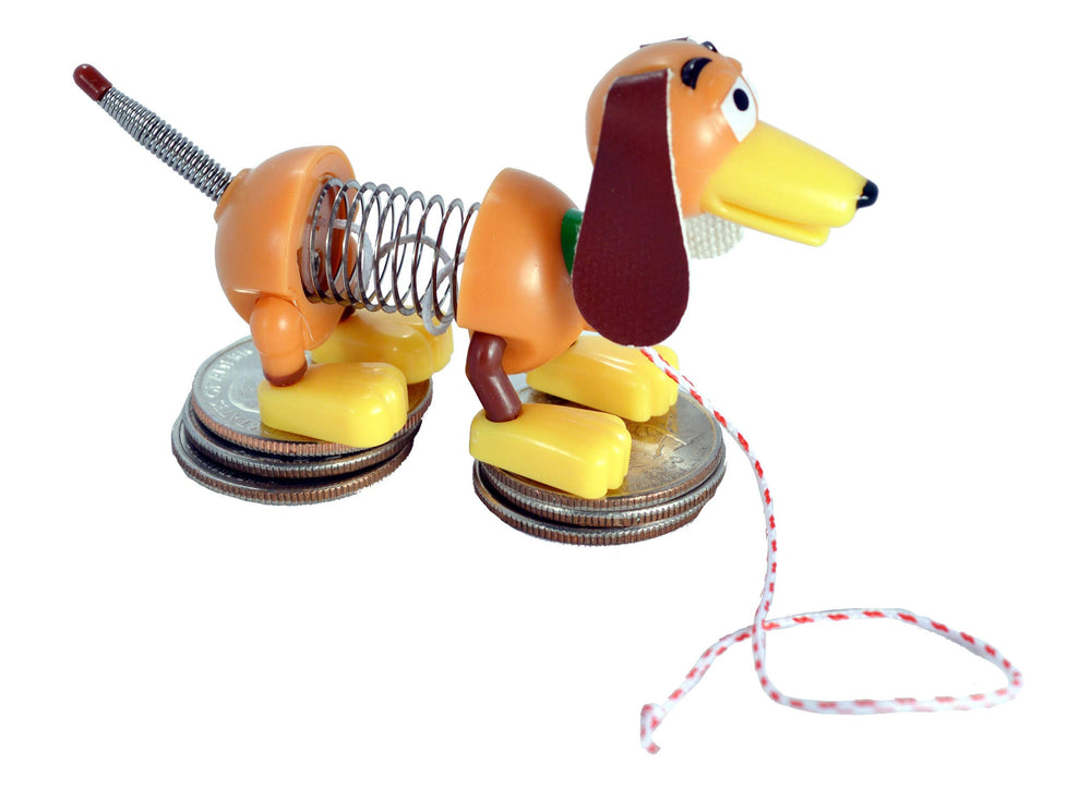 World's Smallest Slinky Dog accordion stretch—fun pull toy for youngsters.