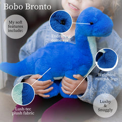World's Softest Bobo Bronto 16in plush face details, showcasing rich fur and gentle expression.