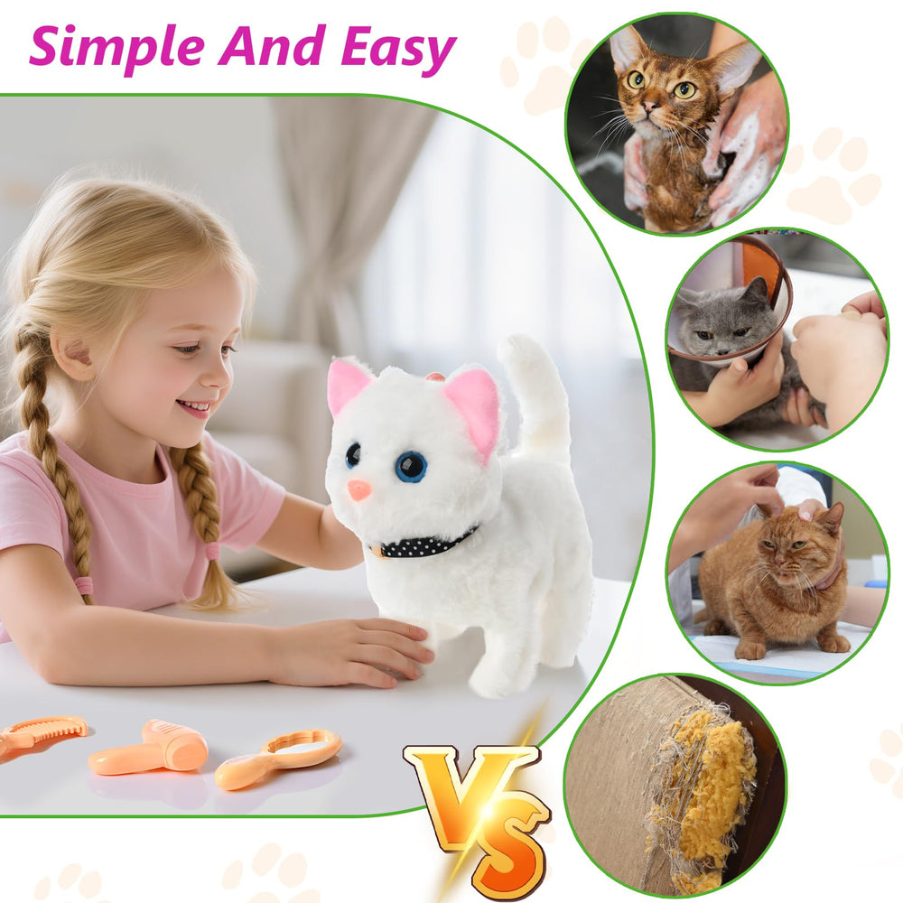 WorWoder plush cat head with meow sound for engagement