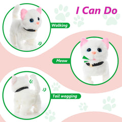 WorWoder plush cat tail wagging during pretend pet time