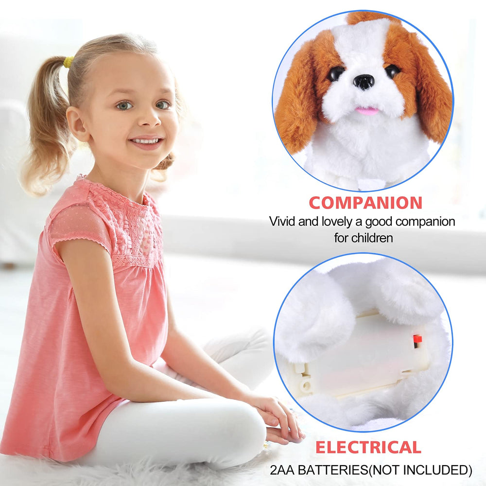 WorWoder plush Saint Bernard toy stretching motion encourages playful interaction.