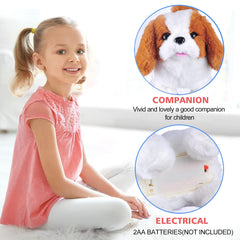WorWoder plush Saint Bernard toy stretching motion encourages playful interaction.