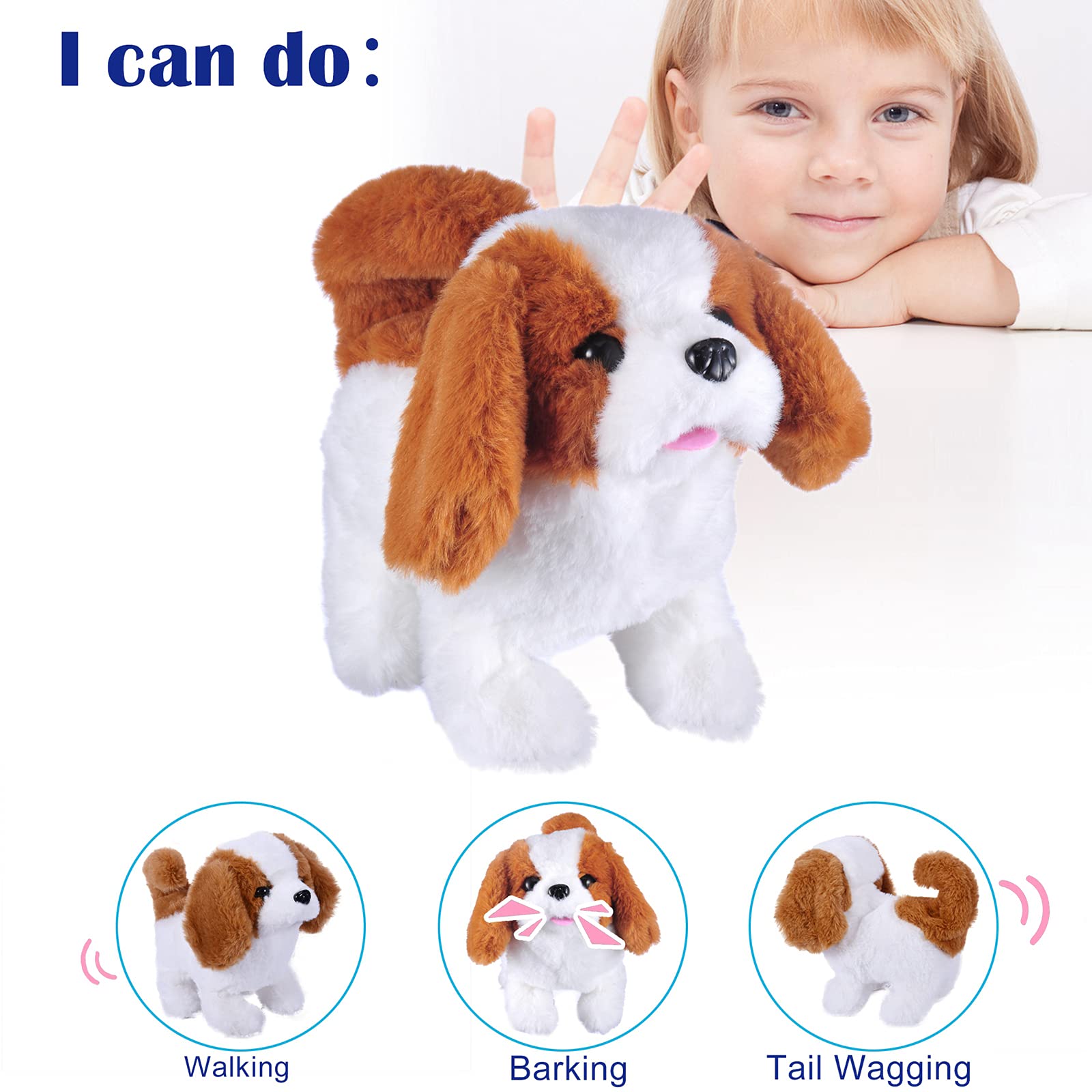 WorWoder plush Saint Bernard toy tail wagging adds lifelike charm.