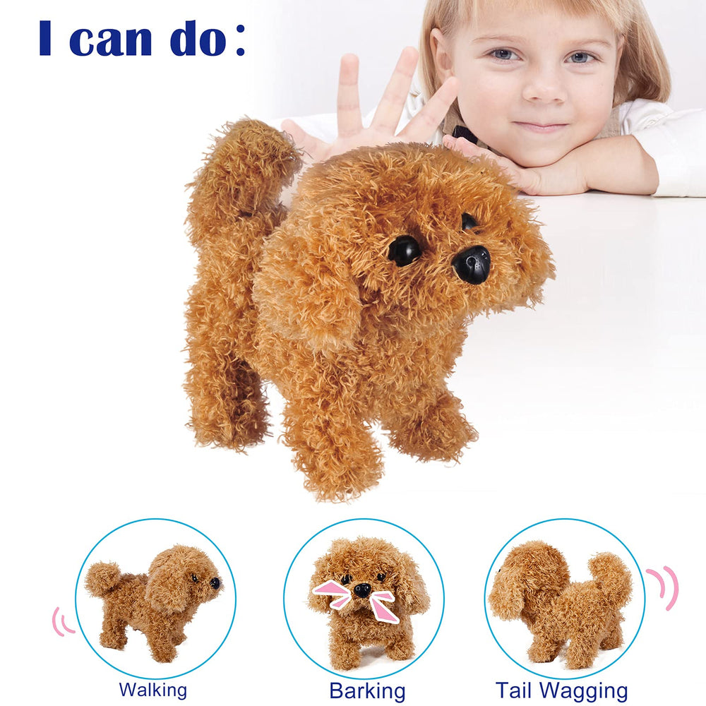 WorWoder Plush Teddy Dog tail-wagging motion during play.
