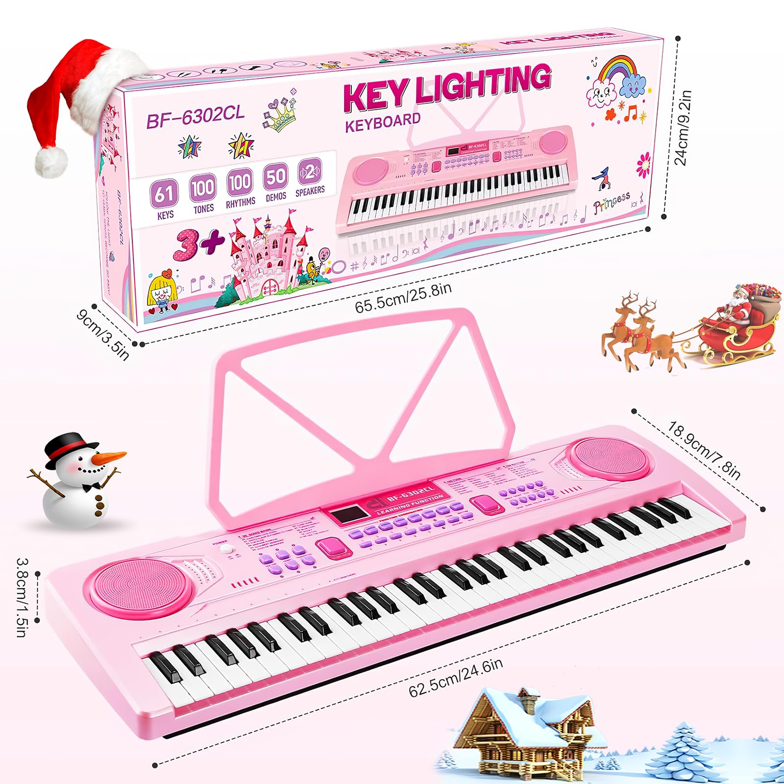 WOSTOO 61-key piano kids charging cable keeps play sessions uninterrupted.