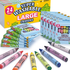 WOSWEL jumbo crayons 24-pack for vibrant, easy-to-grip coloring